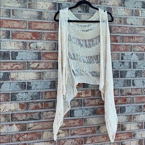 Sly Ivory/Cream sleeveless cardigan, XS
